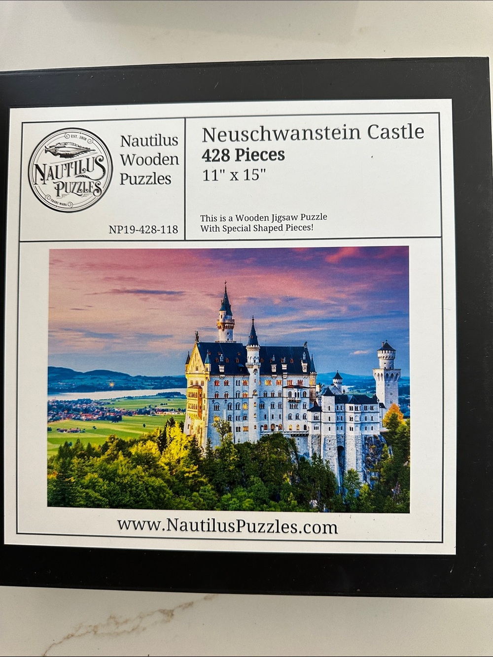 Nautilus Neuschwanstein Castle Wall Art - Blue, Green, Yellow, Pink